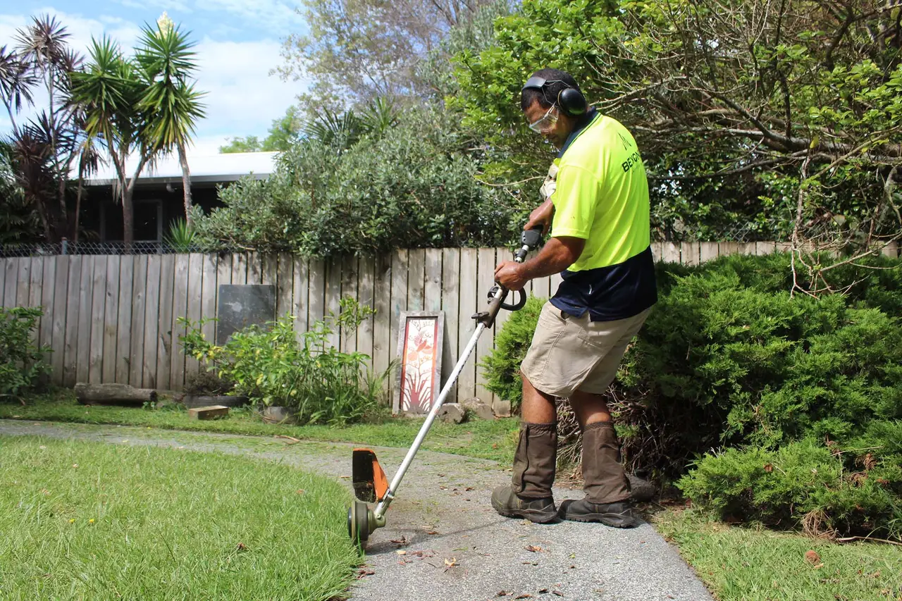 Kawana line trimming along a path and fence line